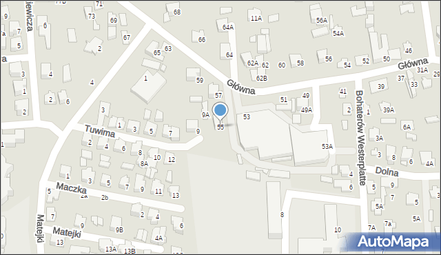 Łapy, Główna, 55, mapa Łapy