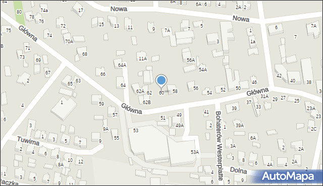 Łapy, Główna, 60, mapa Łapy