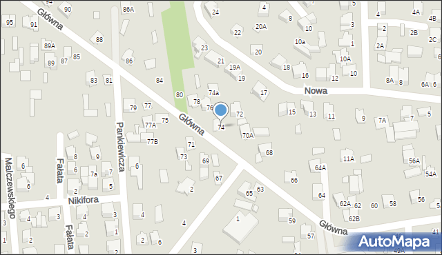 Łapy, Główna, 74, mapa Łapy