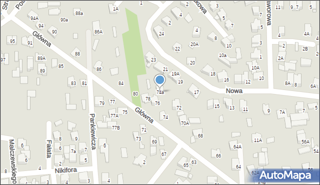 Łapy, Główna, 74a, mapa Łapy