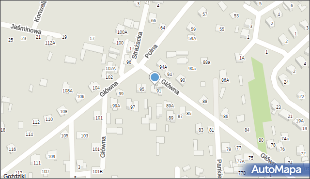 Łapy, Główna, 93, mapa Łapy