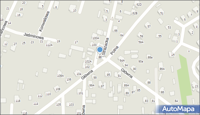 Łapy, Główna, 96, mapa Łapy