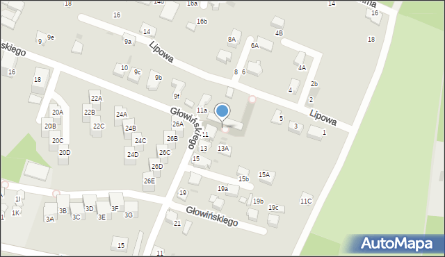 Łaziska Górne, Głowińskiego Jana, ks., 11b, mapa Łaziska Górne