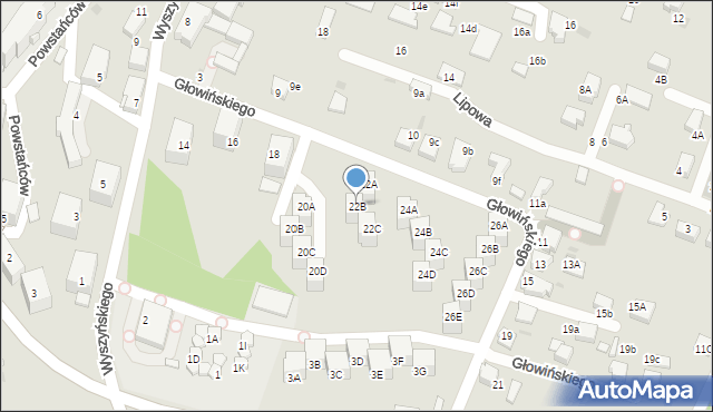 Łaziska Górne, Głowińskiego Jana, ks., 22B, mapa Łaziska Górne