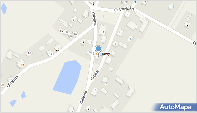 Lichnowy, Główna, 3, mapa Lichnowy