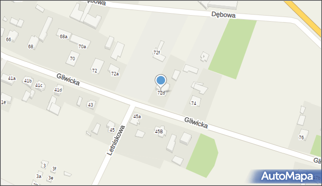 Ligota Górna, Gliwicka, 72d, mapa Ligota Górna