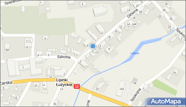 Lipinki Łużyckie, Główna, 2a, mapa Lipinki Łużyckie