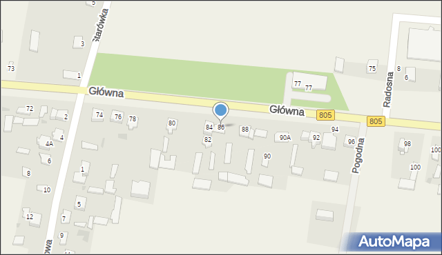 Lipówki, Główna, 86, mapa Lipówki