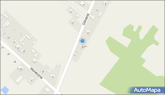 Lisów, Gliniana, 15, mapa Lisów