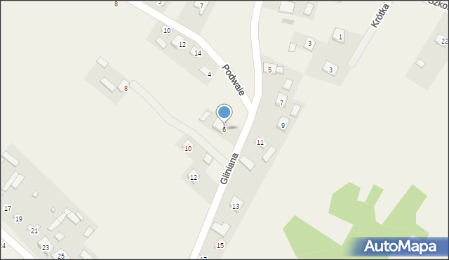 Lisów, Gliniana, 6, mapa Lisów