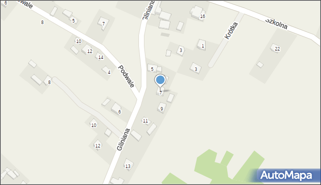 Lisów, Gliniana, 7, mapa Lisów