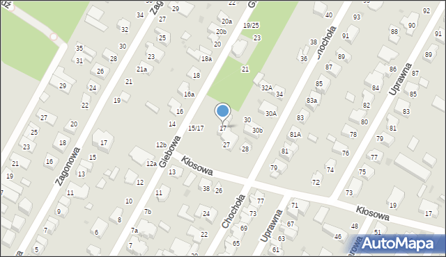 Łódź, Glebowa, 17, mapa Łodzi
