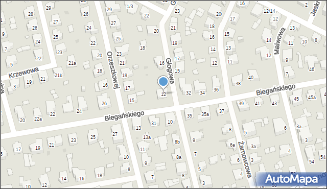 Łódź, Głogowa, 12, mapa Łodzi