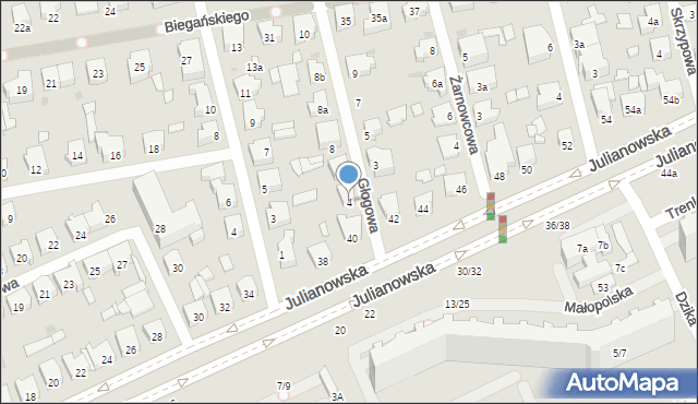 Łódź, Głogowa, 4, mapa Łodzi