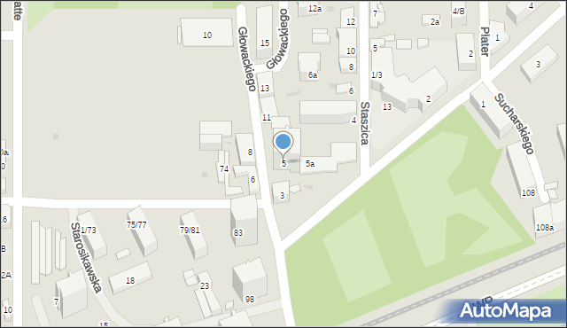 Łódź, Głowackiego Wojciecha, 5, mapa Łodzi