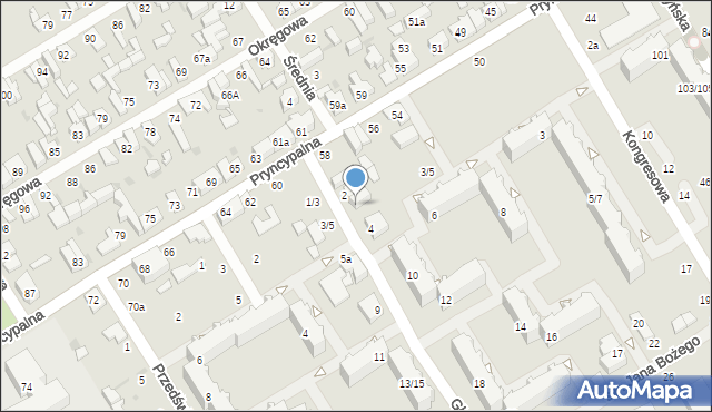 Łódź, Gładka, 2a, mapa Łodzi