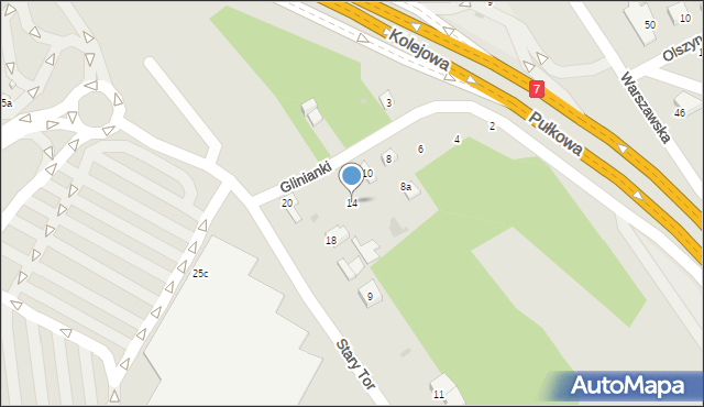 Łomianki, Glinianki, 14, mapa Łomianki