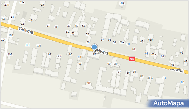 Łosiów, Główna, 92, mapa Łosiów