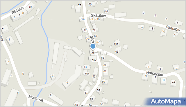 Lubań, Główna, 68, mapa Lubań