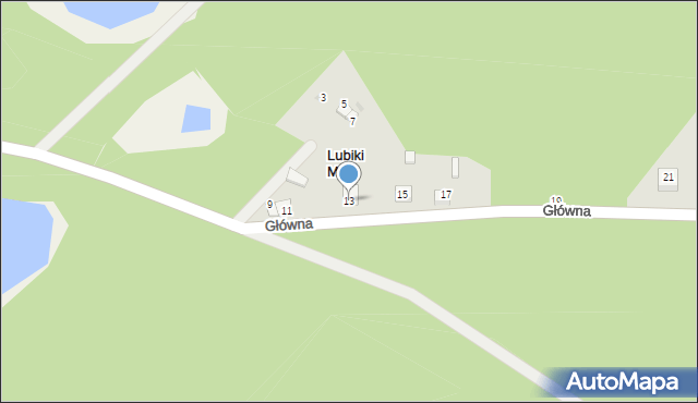 Lubiki Małe, Główna, 13, mapa Lubiki Małe