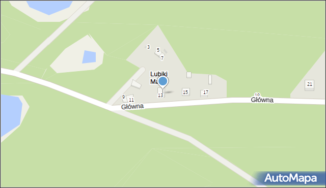 Lubiki Małe, Główna, 13a, mapa Lubiki Małe