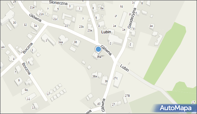 Lubin, Główna, 36a, mapa Lubin