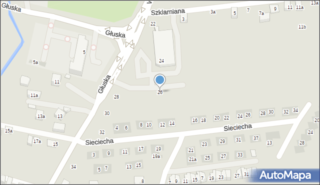 Lublin, Głuska, 26, mapa Lublina