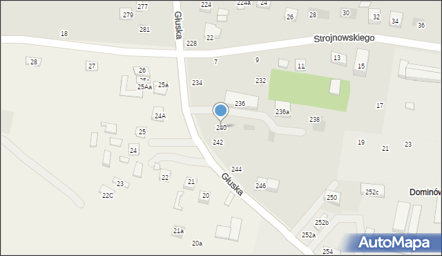 Lublin, Głuska, 240, mapa Lublina