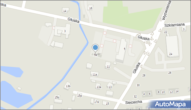 Lublin, Głuska, 5a, mapa Lublina