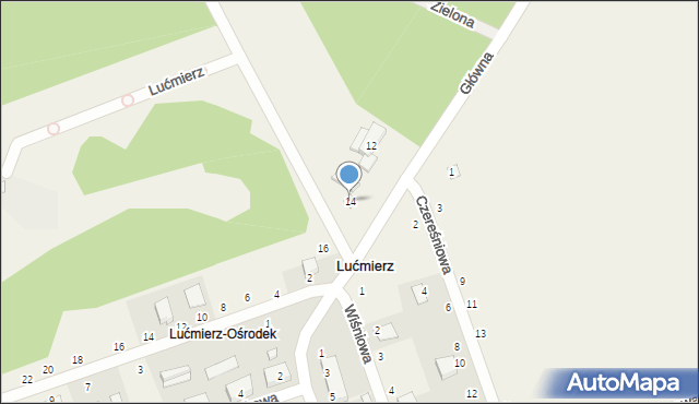 Lućmierz, Główna, 14, mapa Lućmierz