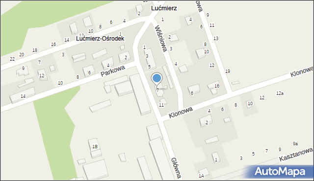 Lućmierz, Główna, 7, mapa Lućmierz