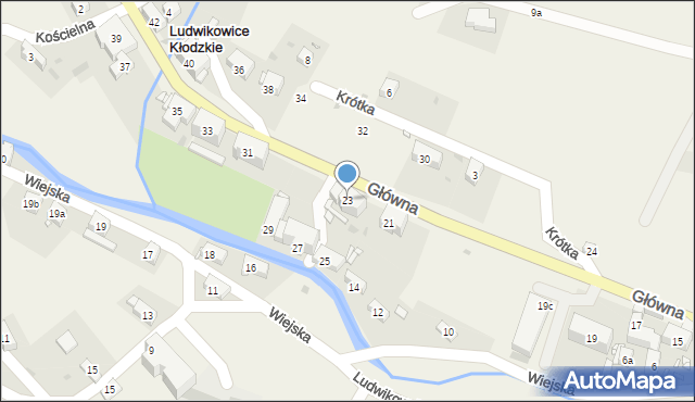 Ludwikowice Kłodzkie, Główna, 23, mapa Ludwikowice Kłodzkie