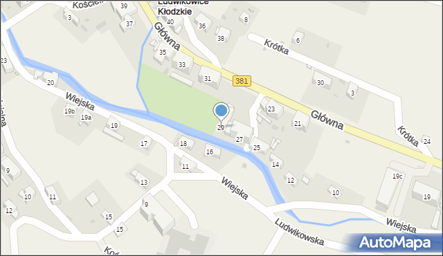 Ludwikowice Kłodzkie, Główna, 29, mapa Ludwikowice Kłodzkie