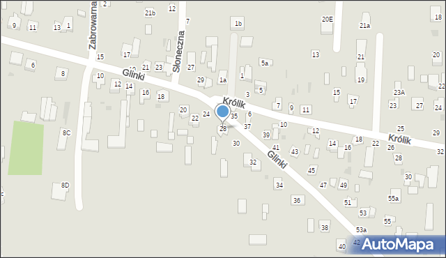 Łuków, Glinki, 28, mapa Łuków