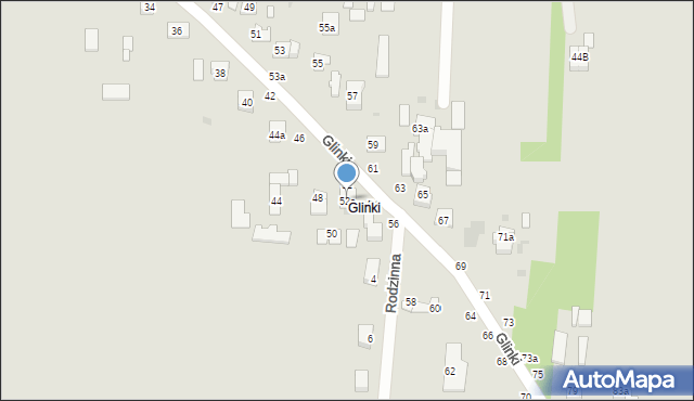 Łuków, Glinki, 52a, mapa Łuków