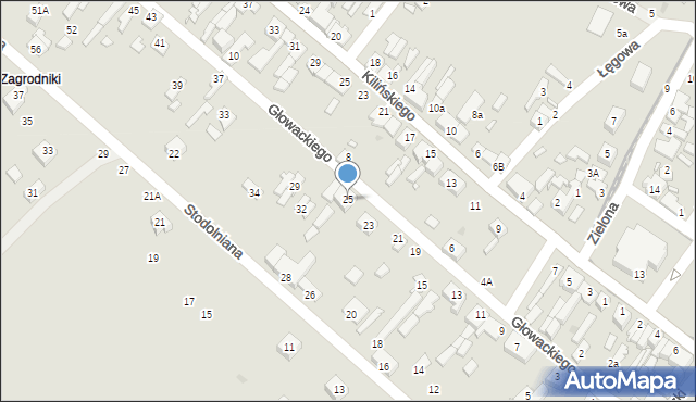 Lutomiersk, Głowackiego, 25, mapa Lutomiersk