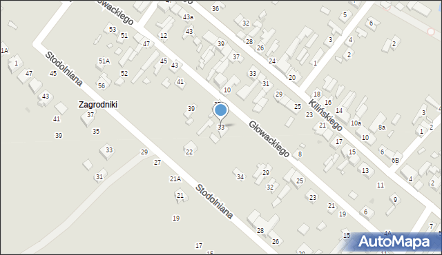 Lutomiersk, Głowackiego, 33, mapa Lutomiersk