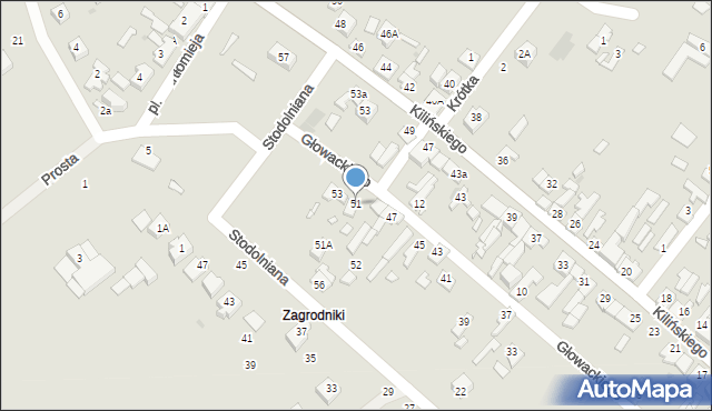 Lutomiersk, Głowackiego, 51, mapa Lutomiersk