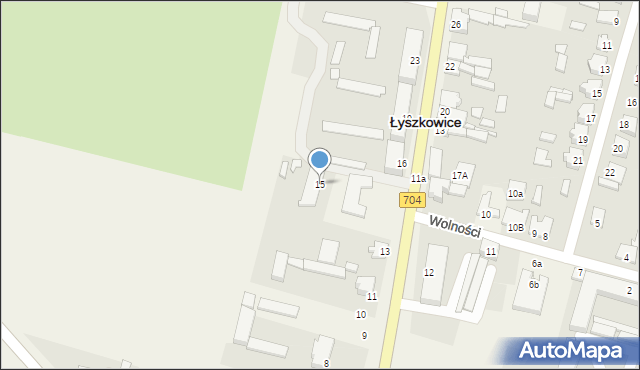 Łyszkowice, Głowackiego Bartosza, 15, mapa Łyszkowice