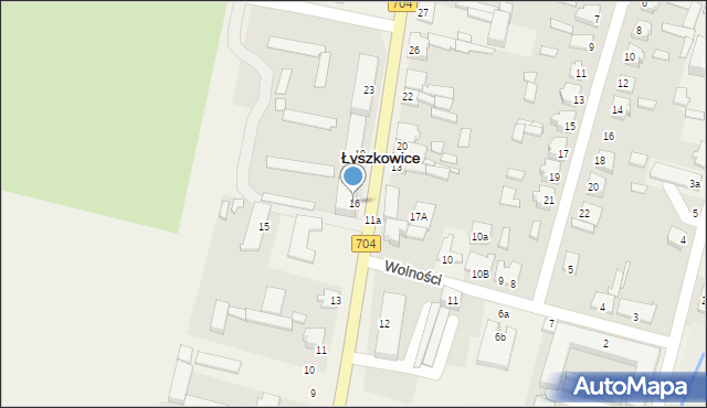 Łyszkowice, Głowackiego Bartosza, 16, mapa Łyszkowice