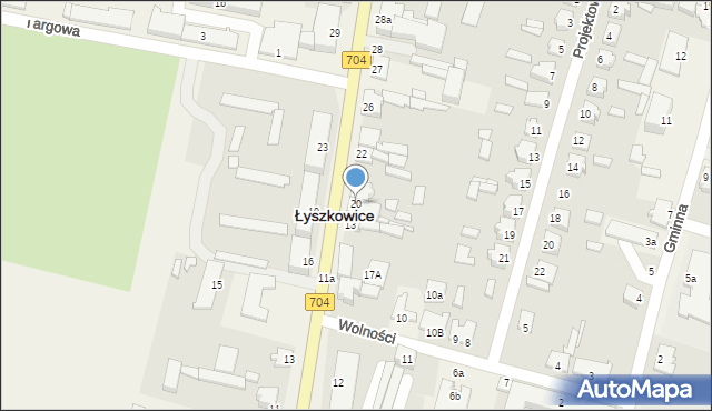 Łyszkowice, Głowackiego Bartosza, 20, mapa Łyszkowice