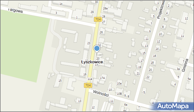 Łyszkowice, Głowackiego Bartosza, 21, mapa Łyszkowice