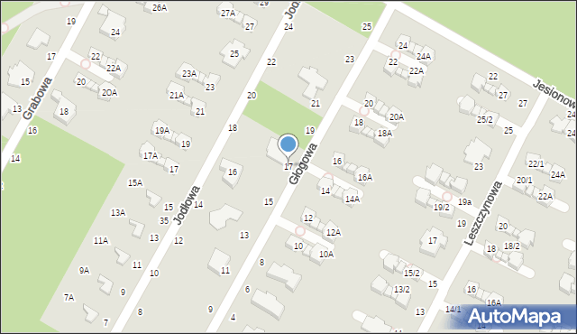 Magdalenka, Głogowa, 17, mapa Magdalenka