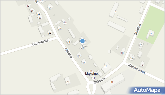 Mąkolno, Główna, 25, mapa Mąkolno