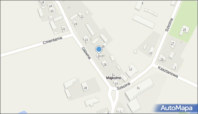 Mąkolno, Główna, 27, mapa Mąkolno