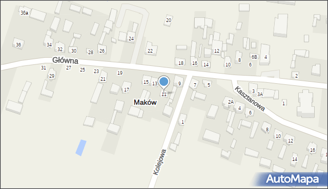 Maków, Główna, 11, mapa Maków