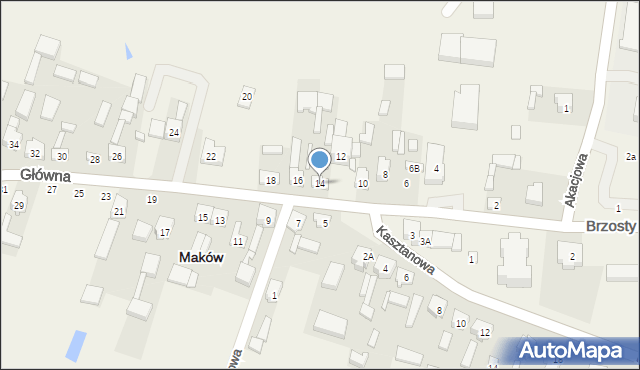 Maków, Główna, 14, mapa Maków