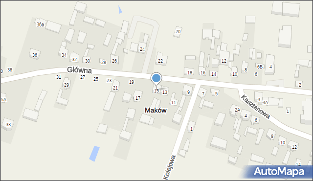 Maków, Główna, 15, mapa Maków