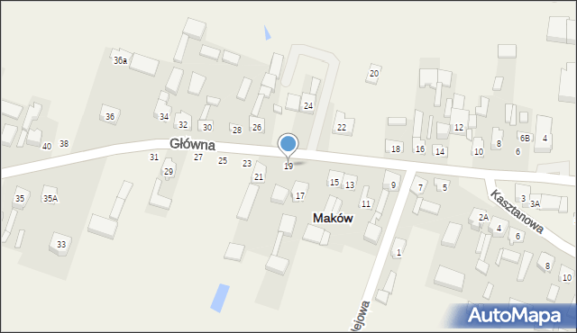 Maków, Główna, 19, mapa Maków