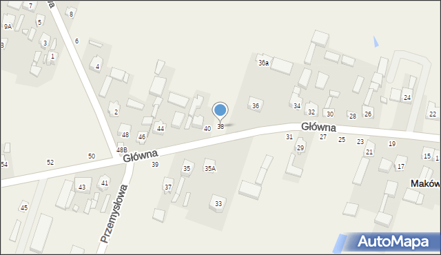Maków, Główna, 38, mapa Maków